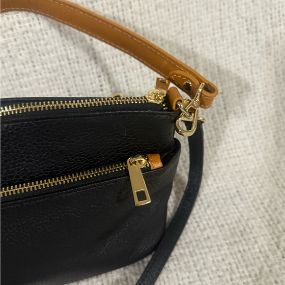 Divinia Firenza Italia Black and Brown Genuine Leather Bag - Like New - Picture 4 of 11